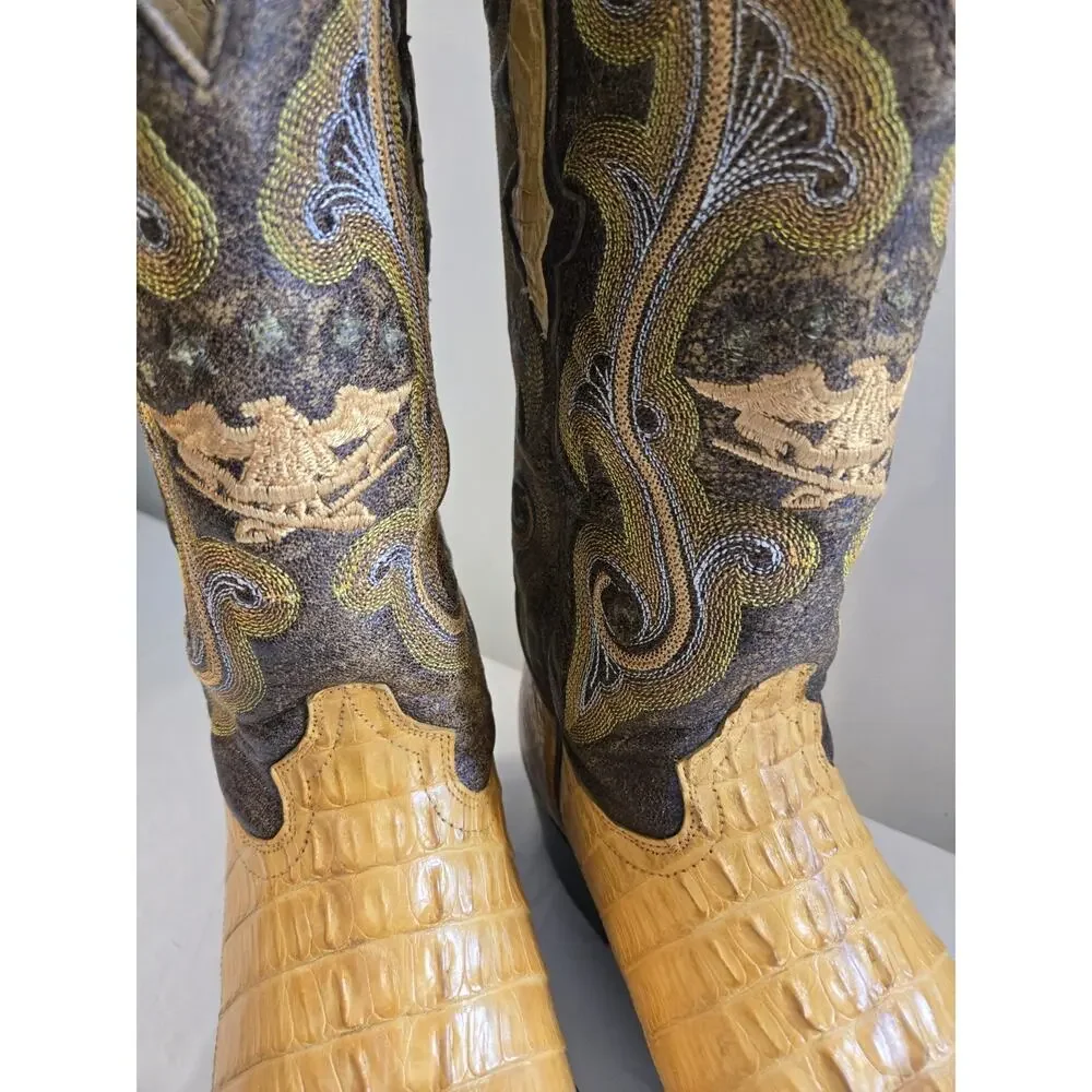 El General Coyboy Boots Size Mens 7 Caimen Tail Nice Condition